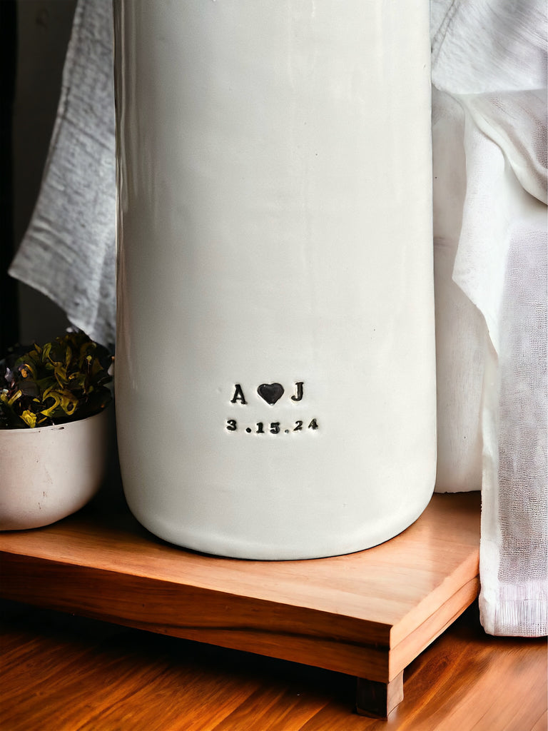 housewarming couple gift personalized handmade ceramic vase custom flower vase for wedding gift anniversary gift personalized vase