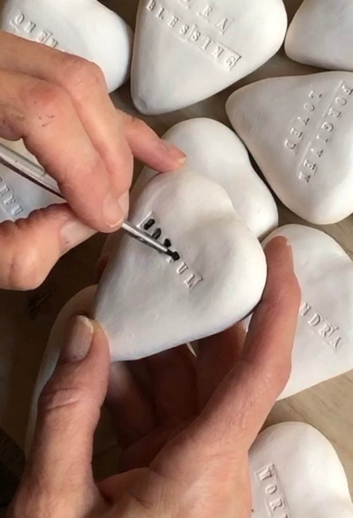 Personalized Ceramic Heart Stone Cinder Ceramics LLC personalized-ceramic-heart-stone-cinder-ceramics-llc